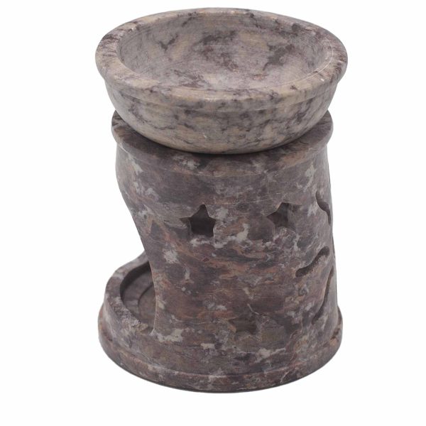 Small Soapstone Oil Burner 8cm - Sun & Stars - Image 4