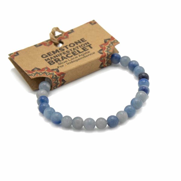 Gemstone Manifestation Bracelet - Blue Lace Agate - Independence - Image 2