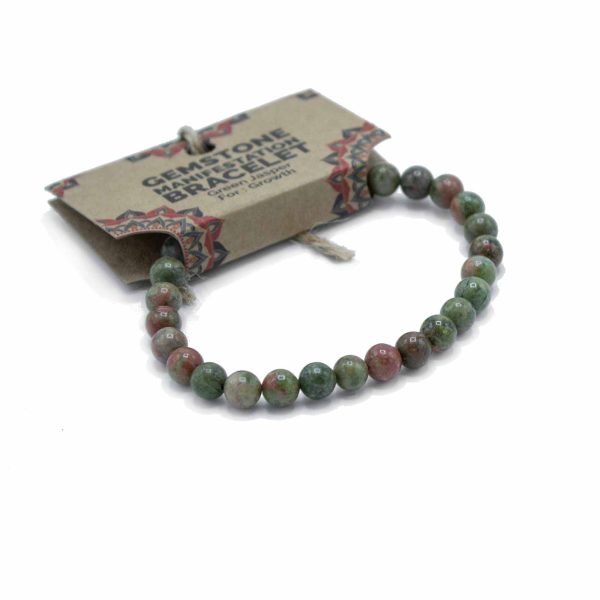 Gemstone Manifestation Bracelet - Green Jasper - Growth - Image 2