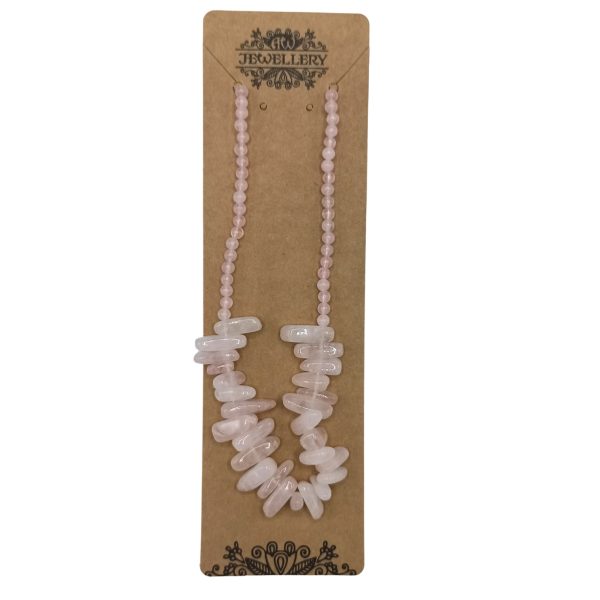 Longstone Gem Necklace - Rose Quartz - Image 3