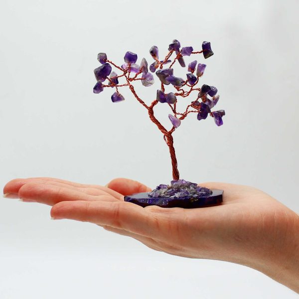 Gemstone Tree - Amethyst on Natural Agate Base (35 stones) - Image 4