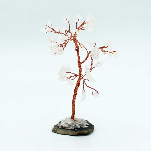 Gemstone Tree - Rock Quartz on Black Agate Base (35 stones) - Image 3