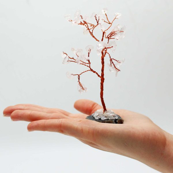 Gemstone Tree - Rock Quartz on Black Agate Base (35 stones) - Image 4