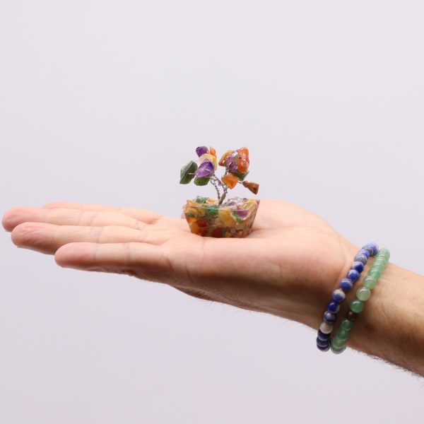 Mini Gemstone Tree on Orgonite Base - Multi Stones (15 stones) - Image 2