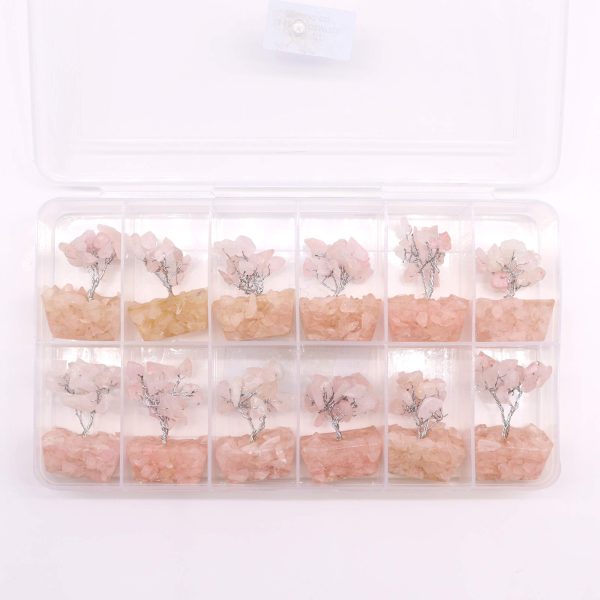 Mini Gemstone Tree On Orgonite Base - Rose Quartz (15 stones) - Image 4