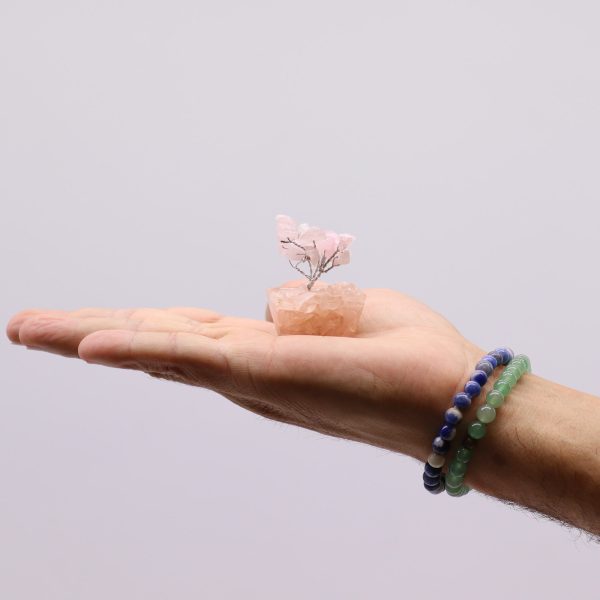 Mini Gemstone Tree On Orgonite Base - Rose Quartz (15 stones) - Image 2