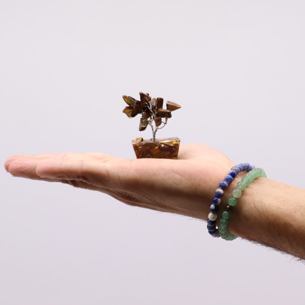 Mini Gemstone Tree On Orgonite Base - Tigereye (15 stones) - Image 2