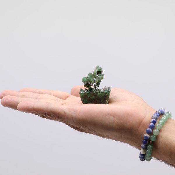 Mini Gemstone Tree On Orgonite Base - Green Aventurine (15 stones) - Image 2