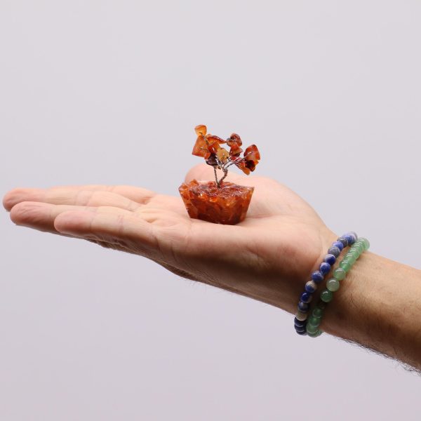 Mini Gemstone Tree On Orgonite Base - Carnelian (15 stones) - Image 2