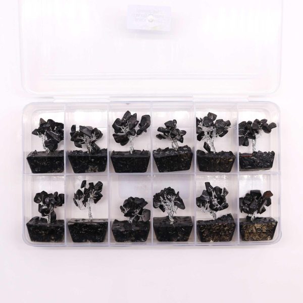 Mini Gemstone Tree On Orgonite Base - Black Agate (15 stones) - Image 4
