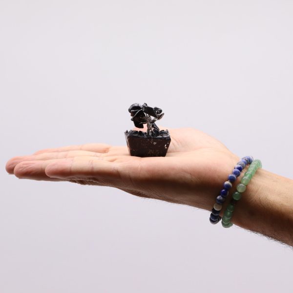 Mini Gemstone Tree On Orgonite Base - Black Agate (15 stones) - Image 2