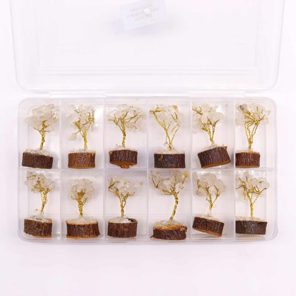 Mini Gemstone Tree On Wood Base - Rock Quartz (15 stones) - Image 4