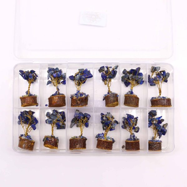 Mini Gemstone Tree On Wood Base - Sodalite (15 stones) - Image 4