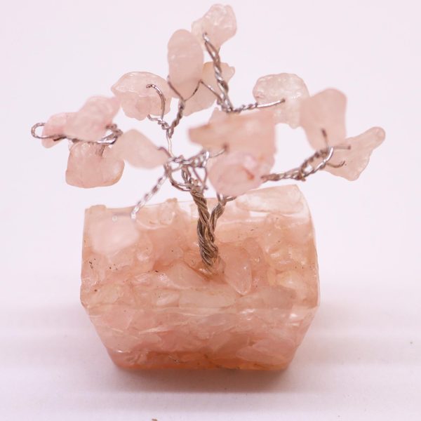 Mini Gemstone Tree On Orgonite Base - Rose Quartz (15 stones) - Image 3