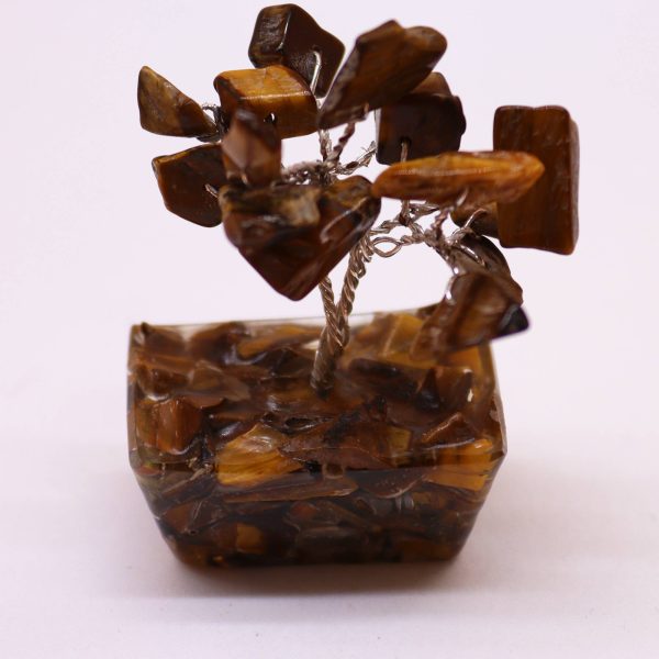 Mini Gemstone Tree On Orgonite Base - Tigereye (15 stones) - Image 3