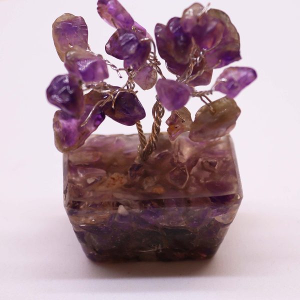 Mini Gemstone Tree On Orgonite Base - Amethyst (15 stones) - Image 3