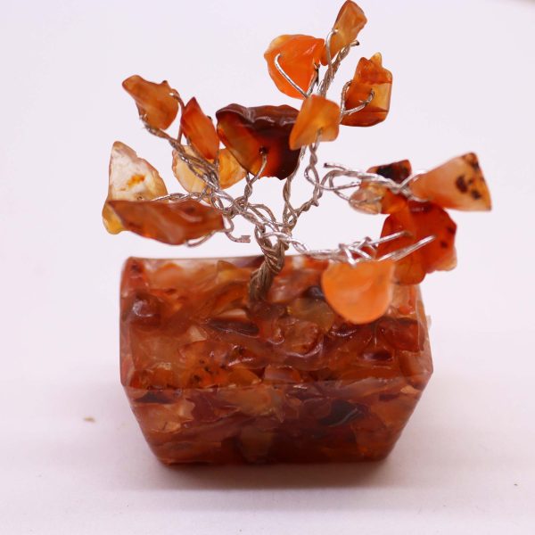 Mini Gemstone Tree On Orgonite Base - Carnelian (15 stones) - Image 3