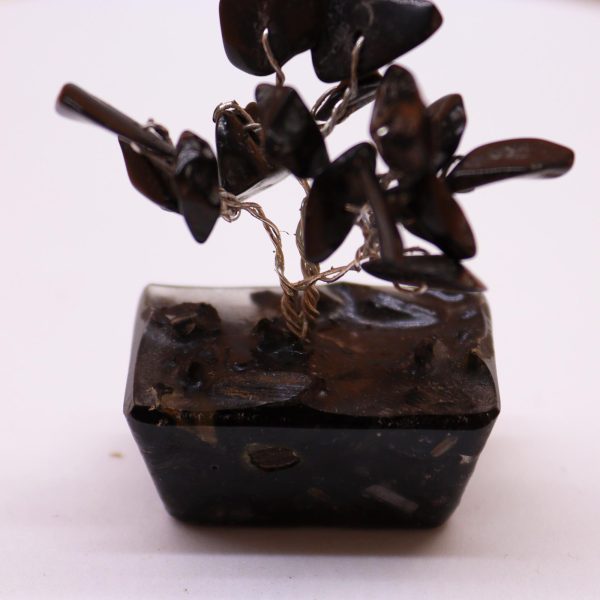 Mini Gemstone Tree On Orgonite Base - Black Agate (15 stones) - Image 3
