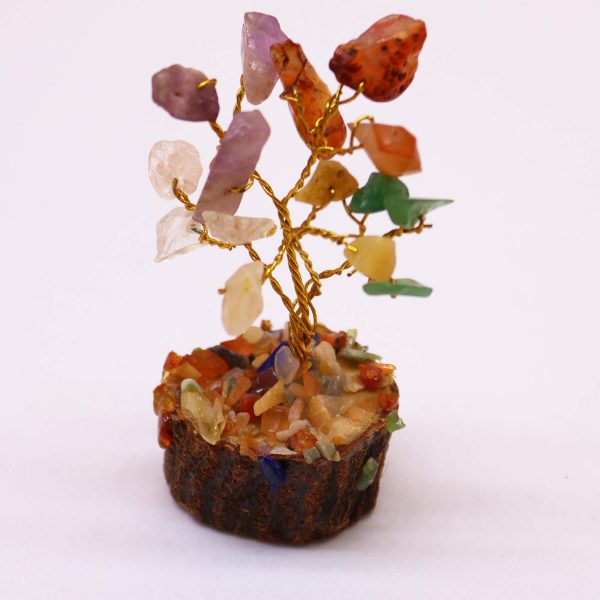 Mini Gemstone Tree On Wood Base - Multi Stones (15 stones) - Image 3