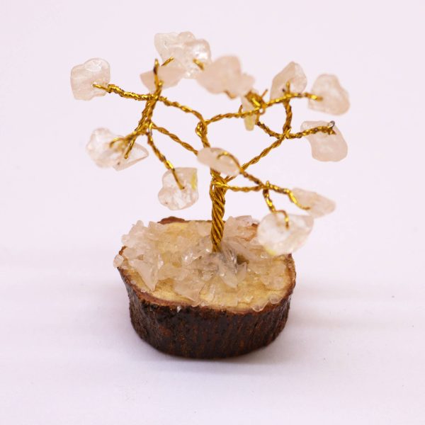 Mini Gemstone Tree On Wood Base - Rock Quartz (15 stones) - Image 3