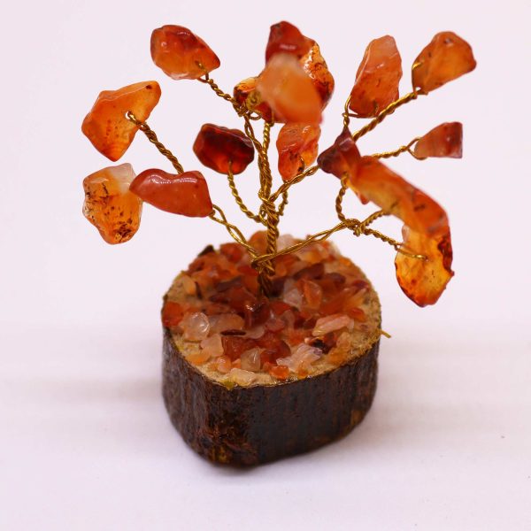 Mini Gemstone Tree On Wood Base - Carnelian (15 stones) - Image 4