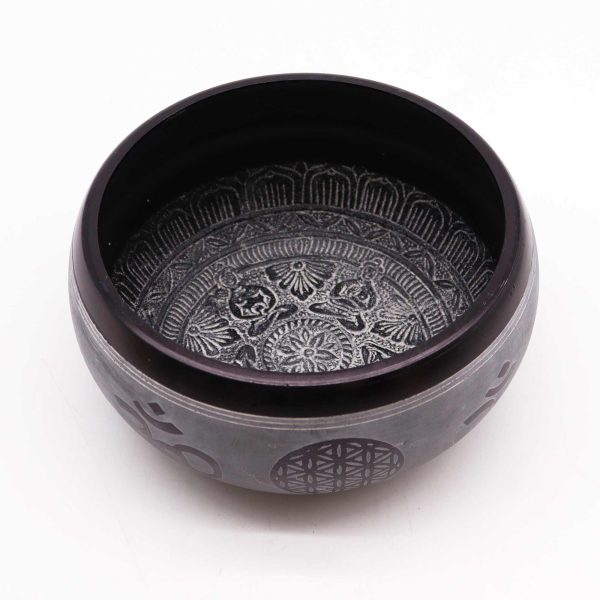 Earth Powder Singing Bowl - Om Five Buddha - 16cm - Image 2