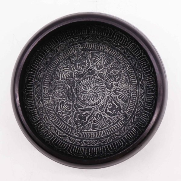 Earth Powder Singing Bowl - Om Five Buddha - 16cm - Image 3