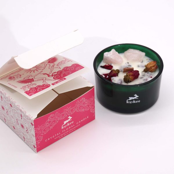 Hop Hare Crystal Magic Flower Candle - The Lovers - Image 2