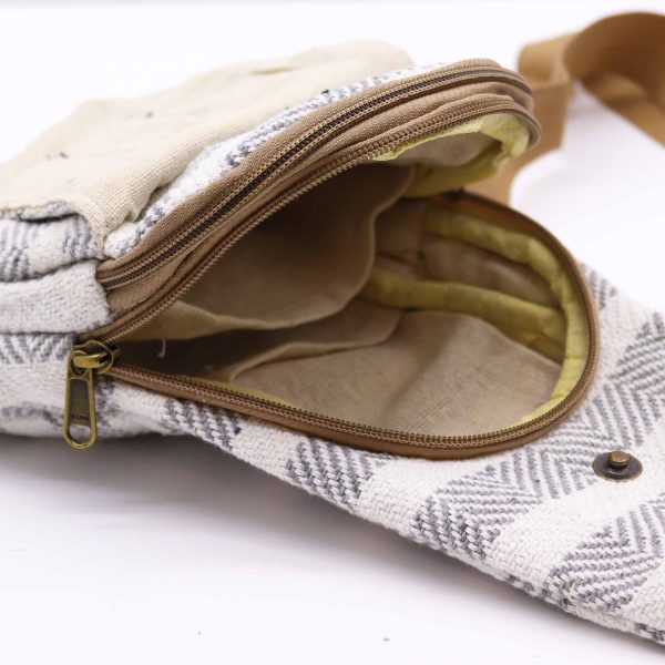 Body Cross Bag Natural Cotton - Grey & White - Image 3