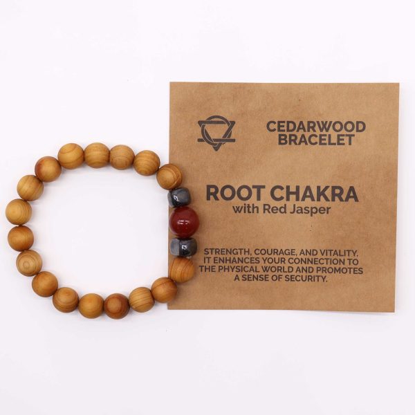 Cedarwood Root Chakra Bangle with Red Jasper - Image 2