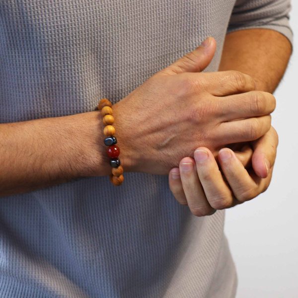 Cedarwood Root Chakra Bangle with Red Jasper - Image 3