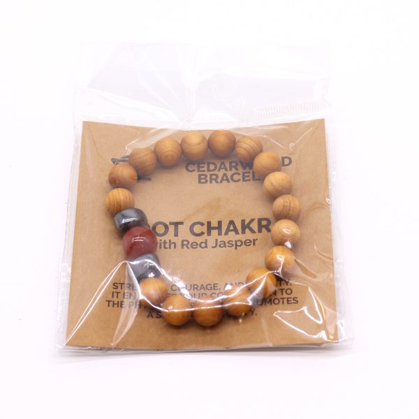 Cedarwood Root Chakra Bangle with Red Jasper - Image 4