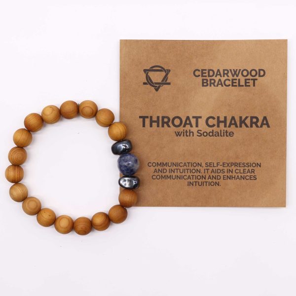 Cedarwood Throat Chakra Bangle with Sodalite - Image 2