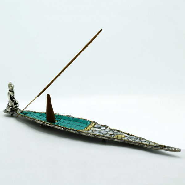 Buddha Long Leaf Tibetan Decor Incense Holder - Image 2