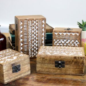 White Washed Wooden Box