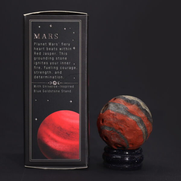 Red Jasper Planet on a Solar Goldstone Stand (MARS) - Image 3