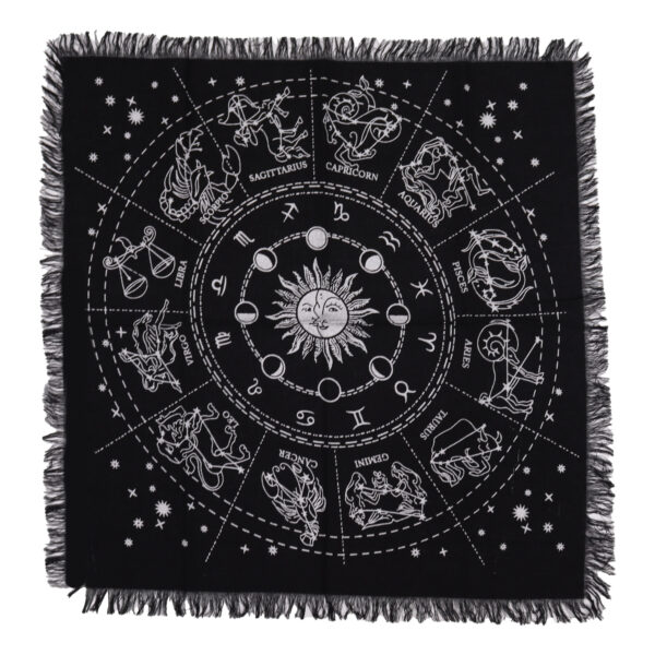 Fringed Cotton Altar Cloth - Horoscope