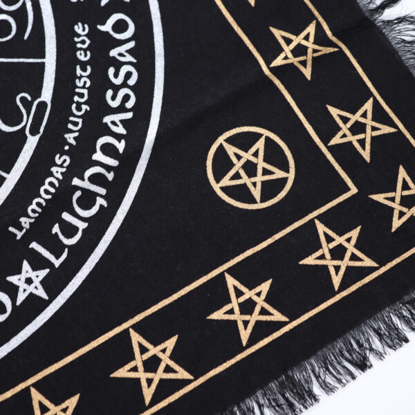 Fringed Cotton Altar Cloth - Life Death Rebirth - Image 2