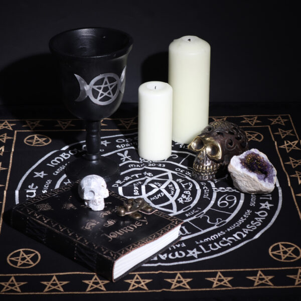Fringed Cotton Altar Cloth - Life Death Rebirth - Image 3