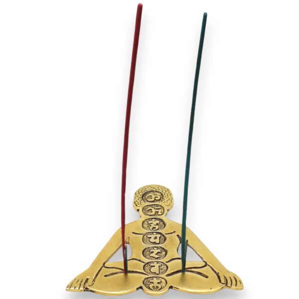 Gold Aluminum Seven Chakra Yoga Incense Holder - Image 4