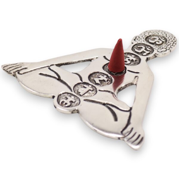 Polished Aluminum Seven Chakra Yoga Incense Holder - Image 2