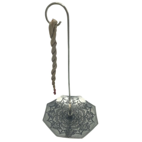 Rope Incense and Silver Plated Holder Set - Mandala Flower - Image 4