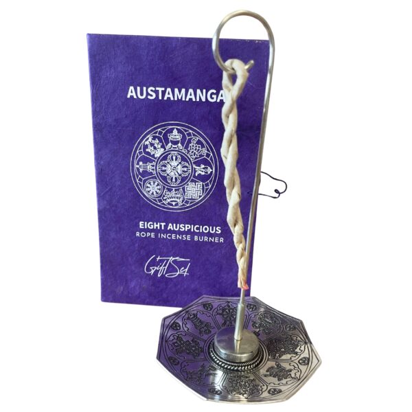 Rope Incense and Silver Plated Holder Set - Astamangal - Image 2