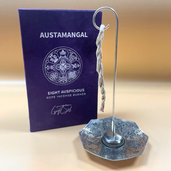 Rope Incense and Silver Plated Holder Set - Astamangal - Image 3