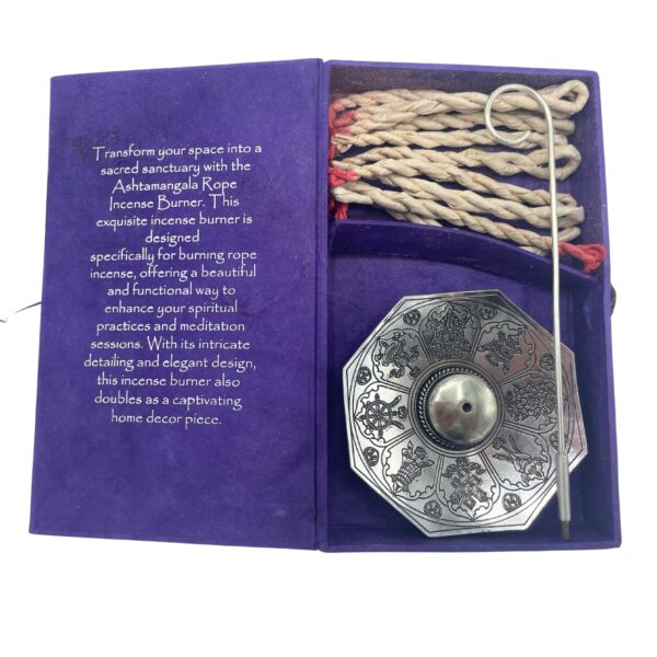 Rope Incense and Silver Plated Holder Set - Astamangal - Image 7