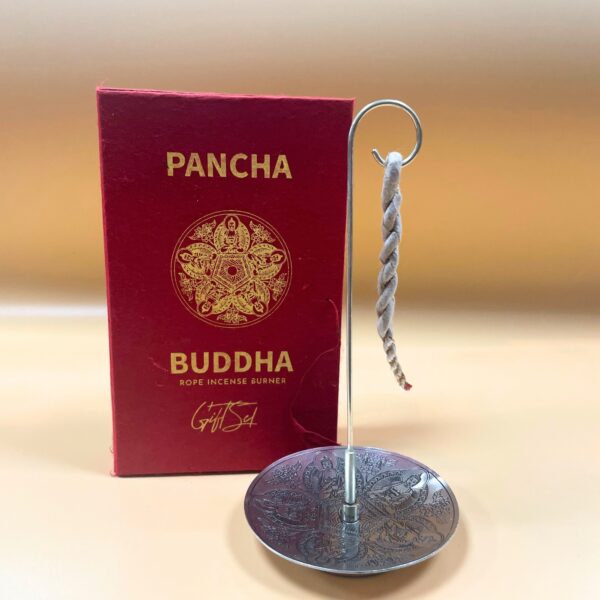 Rope Incense and Silver Plated Holder Set - Pancha Buddha - Image 3