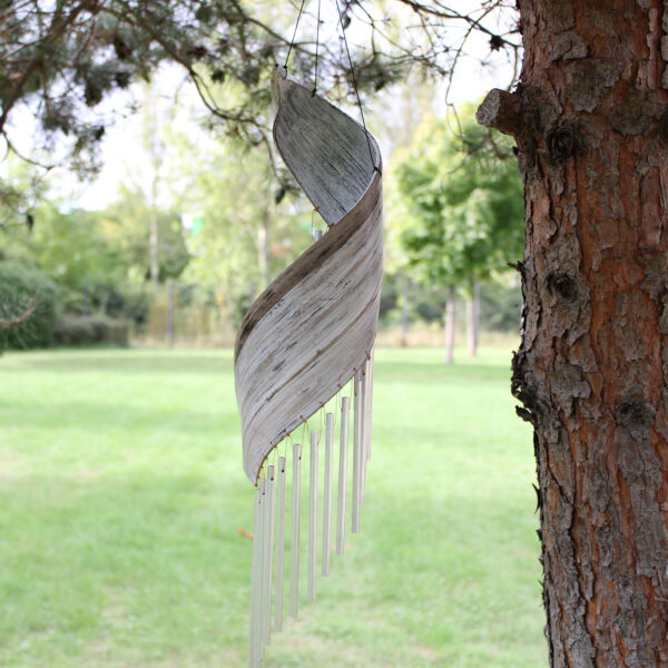 Coconut Leaf Wind Chimes - Whitewash - Image 5