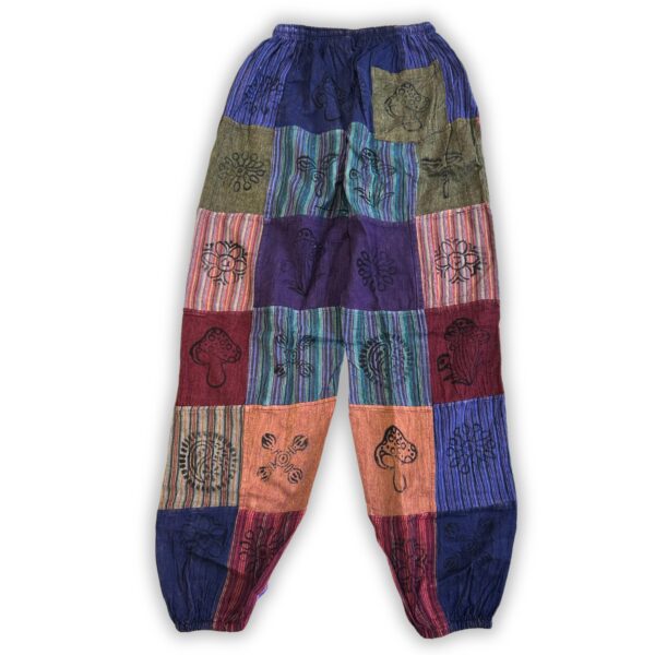 Nomad Sari - Mushroom Pants - Block Print Designs - Purple Tones S/M - Image 2