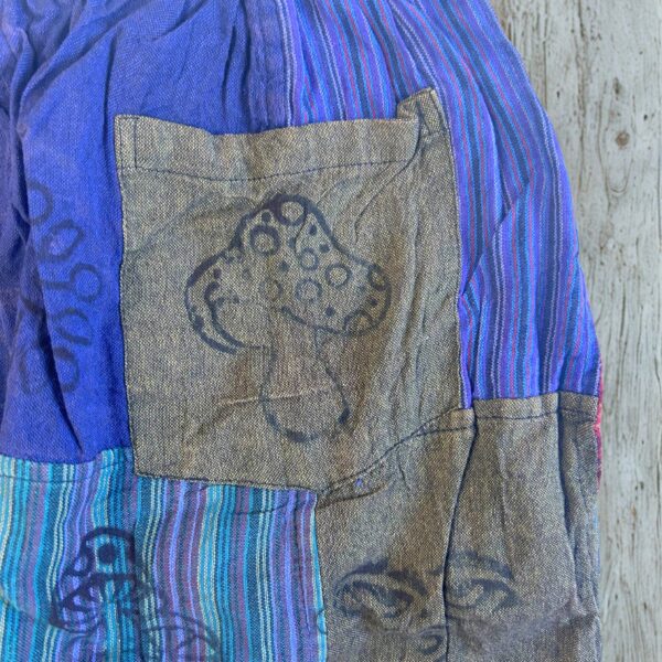 Nomad Sari - Mushroom Pants - Block Print Designs - Purple Tones S/M - Image 4