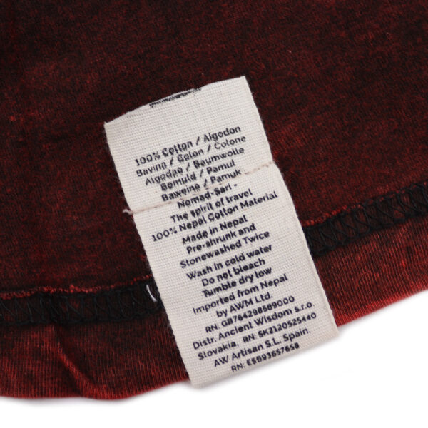 Small Stone Washed T-Shirt - Mandala - Maroon - Image 5